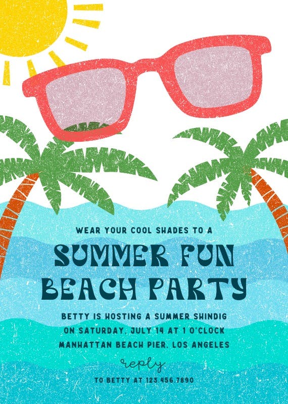 Looking cool - pool party invitation