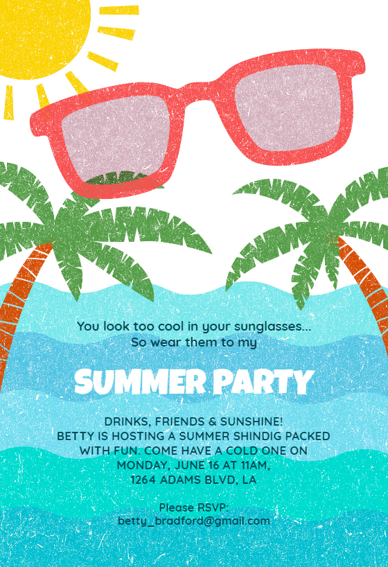 Looking Cool - Pool Party Invitation Template (Free ...