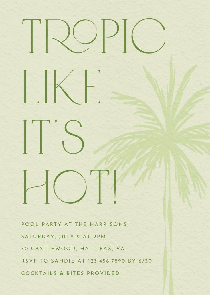 Palm motif - invitation