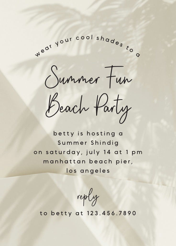 Palm shade - invitación para todos los días