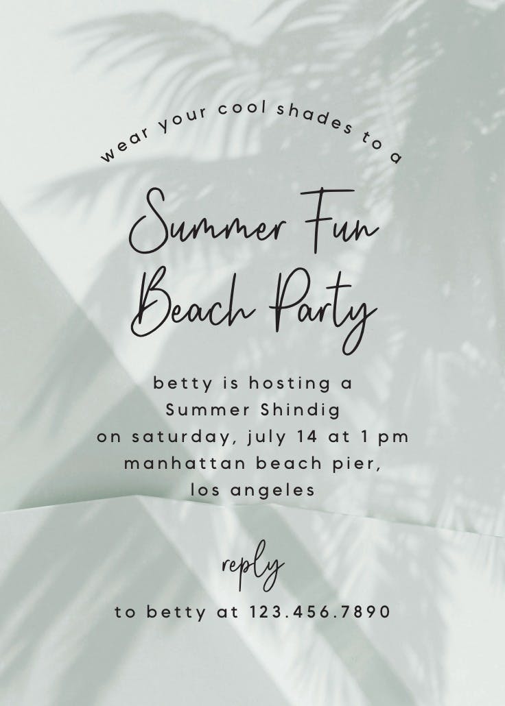 Palm shade - invitación para todos los días