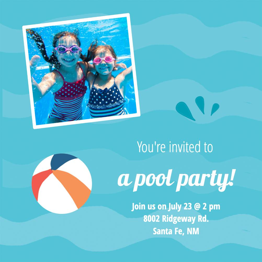 Pool party pic -  invitación para pool party