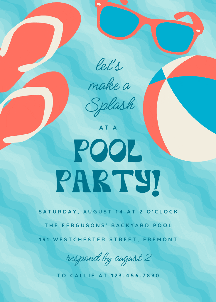 Pool party stuff - party invitation