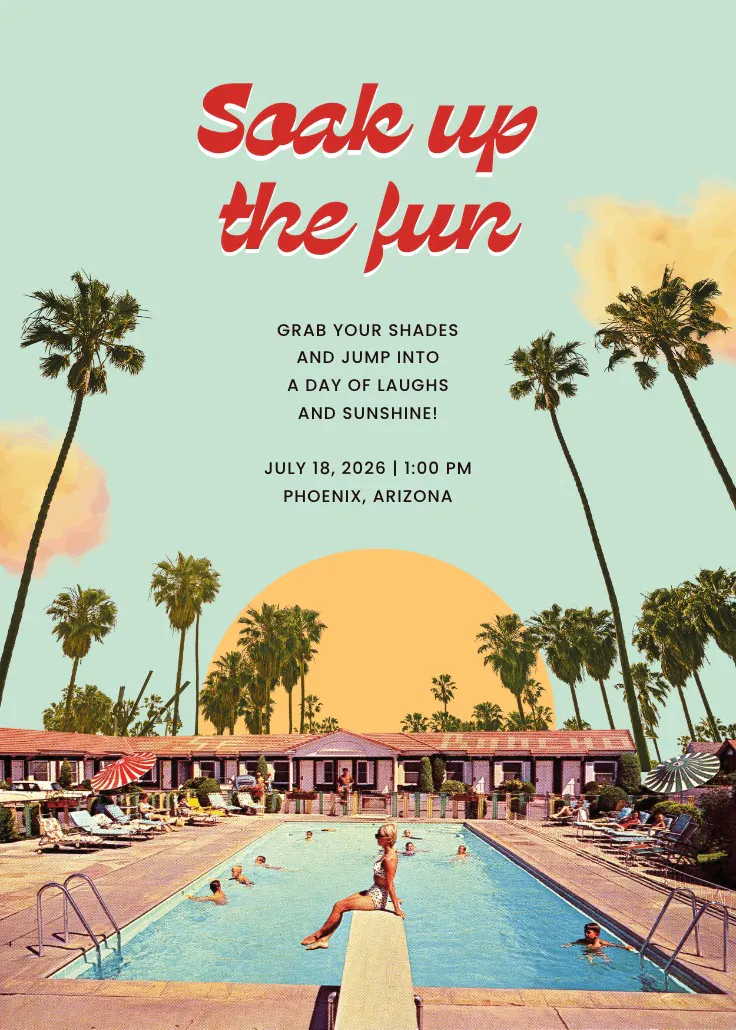 Pool vibes - invitación para fiesta