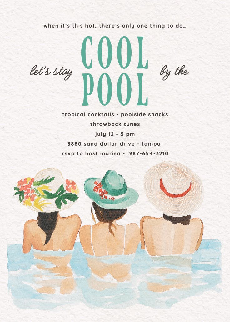 Poolside pastels - invitation