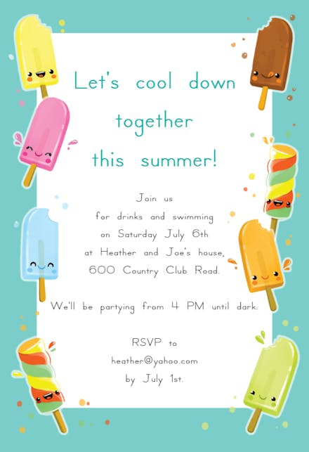 Pool Party Invitation Templates Free Greetings Island