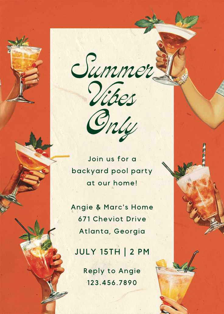 Pour the whiskey, get frisky - invitación para pool party