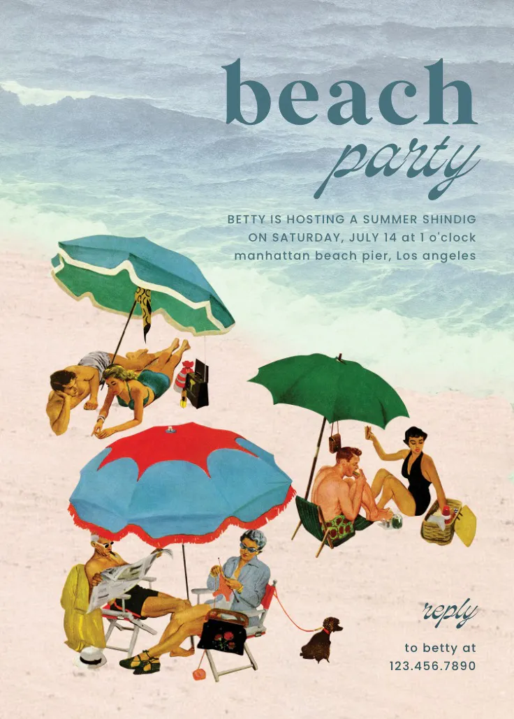 Retro beach - davetiye