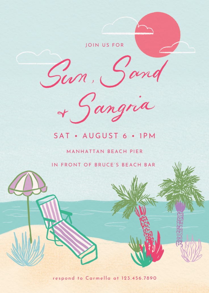 Retro Summer - Pool Party Invitation Template | Greetings Island