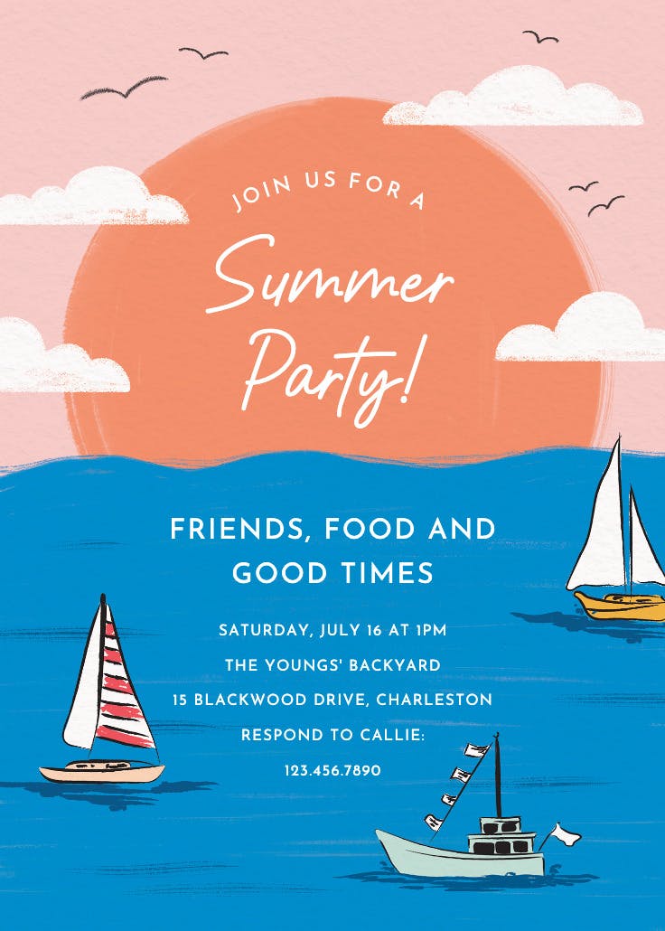 Sail away - invitación para pool party