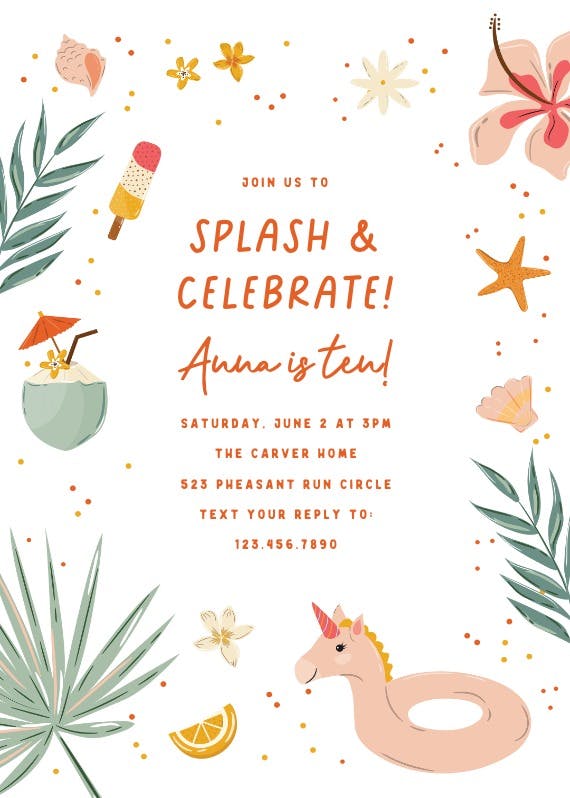 Splash dash -  invitation template