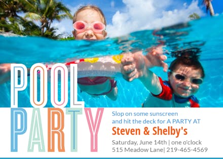 Splashin and Smilin - Pool Party Invitation