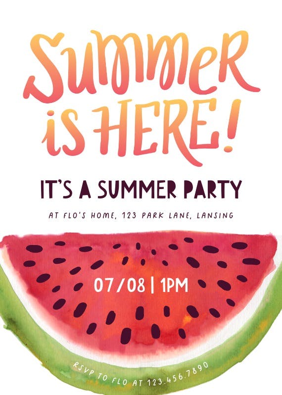 Summer bash - pool party invitation