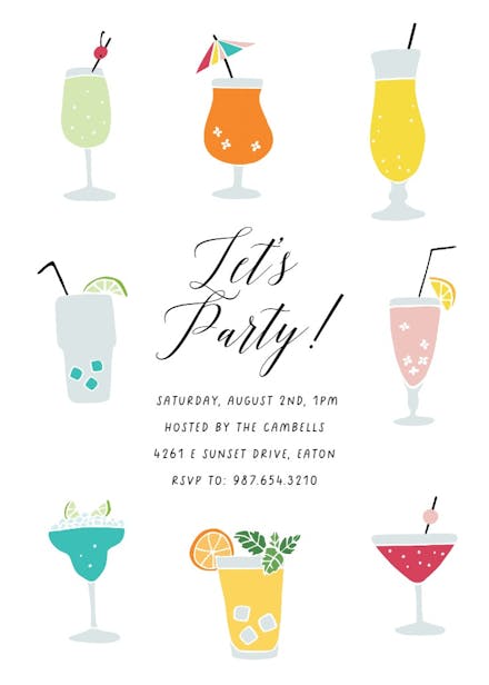 Summer drinks - cocktail party invitation