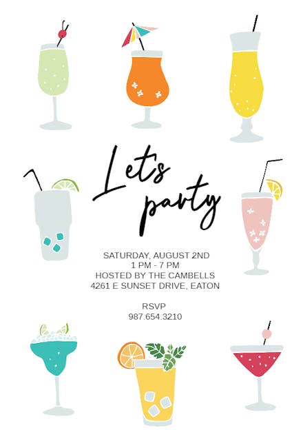 Cocktail Party Invitation Templates (Free) | Greetings Island