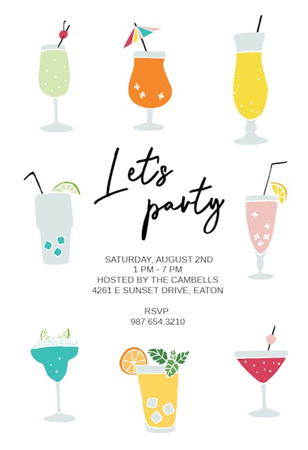 Cocktail Party Invitation Templates (Free) | Greetings Island Cocktail Party Invitation Templates (Free) | Greetings Island