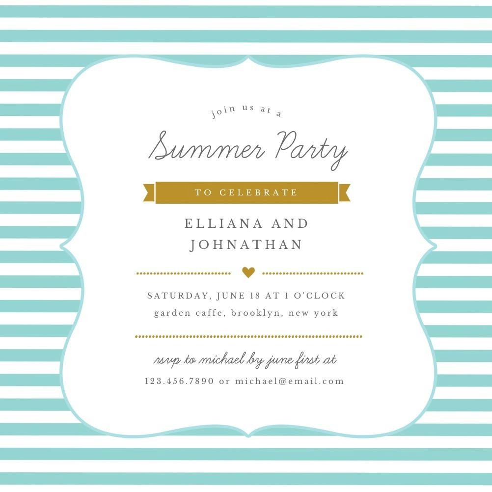 Summer in blue - pool party invitation