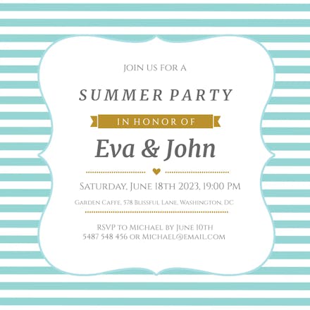 Summer in Blue - Pool Party Invitation