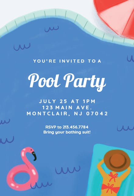 Summer Mood - Pool Party Invitation