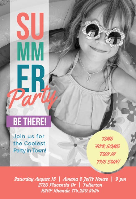 Summer Party Magazine - Pool Party Invitation