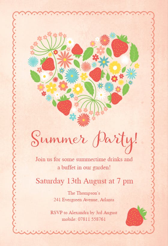 Summertime - pool party invitation