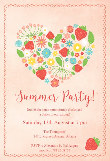 Summertime - Pool Party Invitation