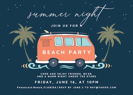 Tide Ride - Pool Party Invitation