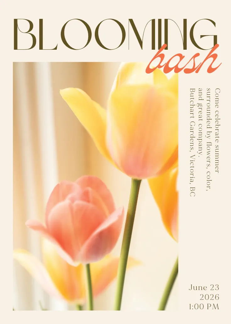 Tulip time - zaproszenie na imprezę przy basenie