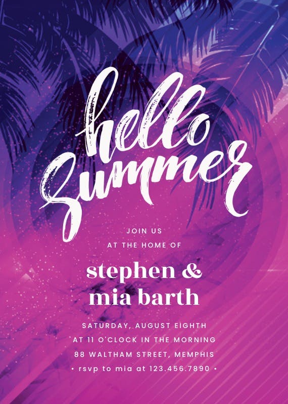 Welcome summer - pool party invitation