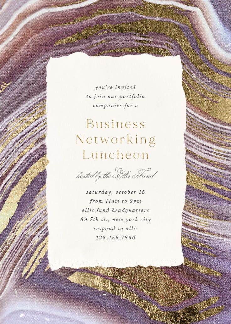 Agate rock - business events invitation