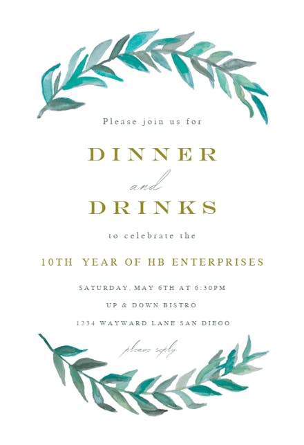 Bay Laurel - Invitación Para Eventos Profesionales