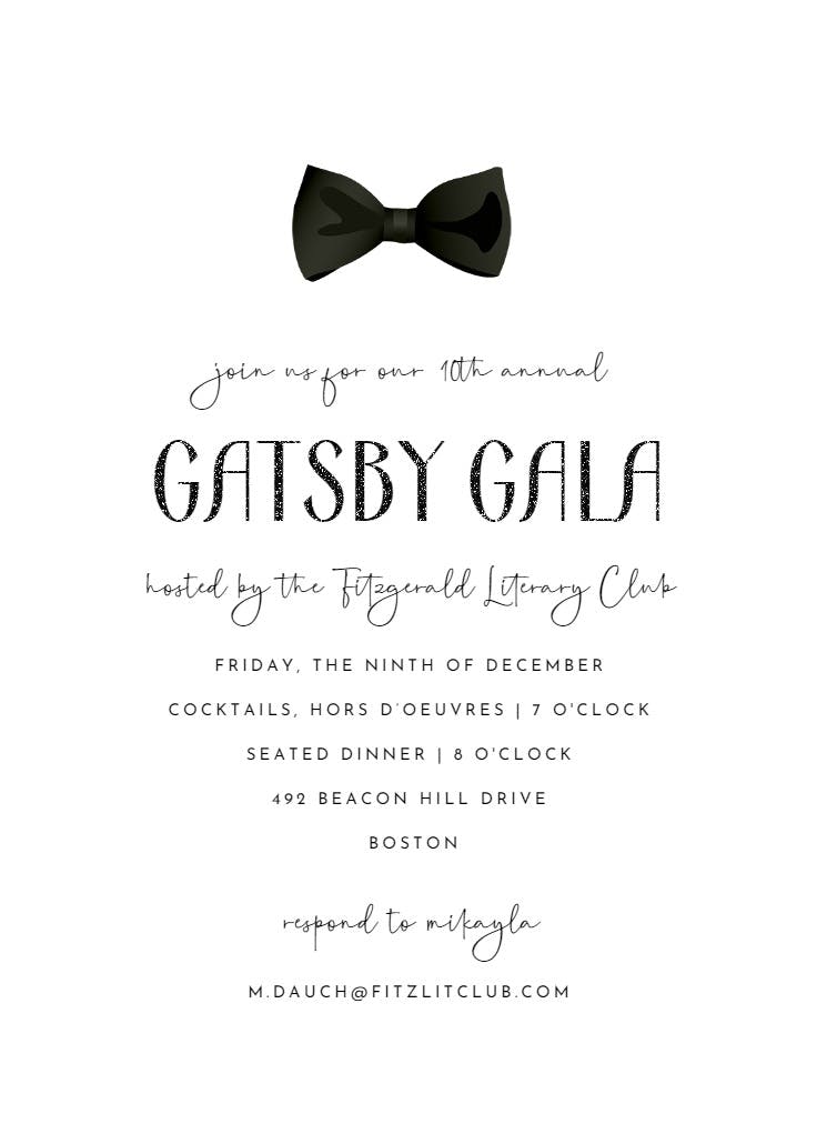 Black tie - gala invitation