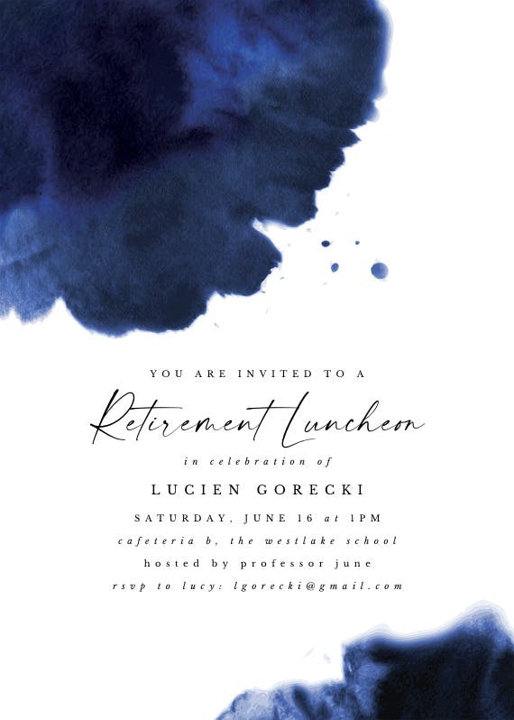 Blue ink - invitación para eventos profesionales