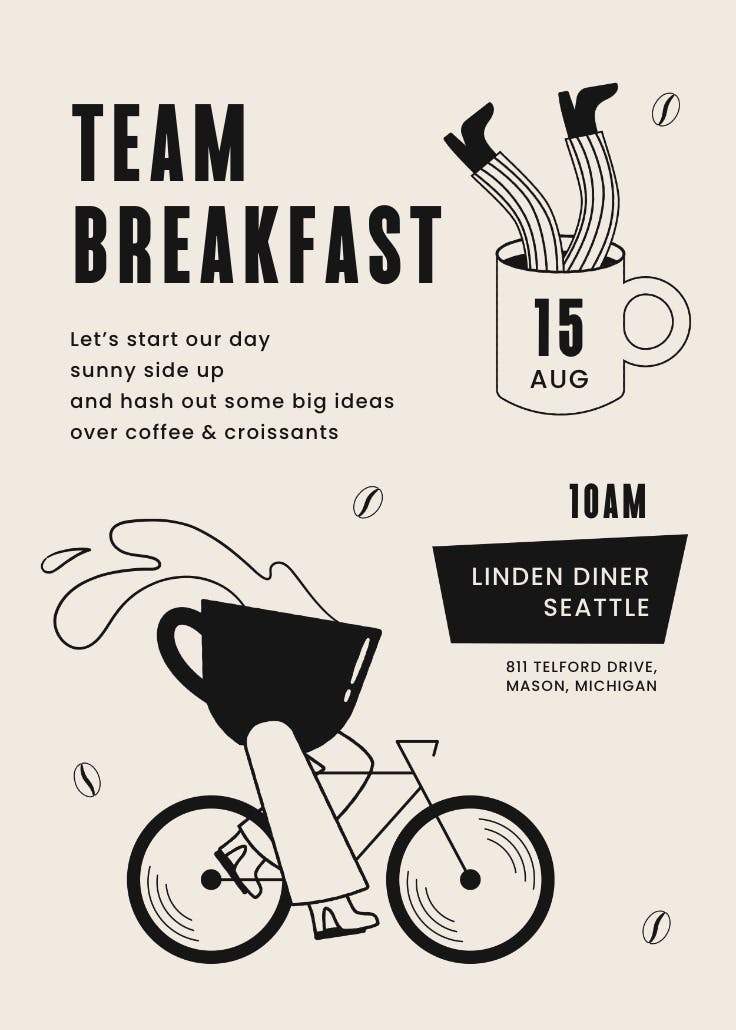 Brewed beginnings - business events invitation