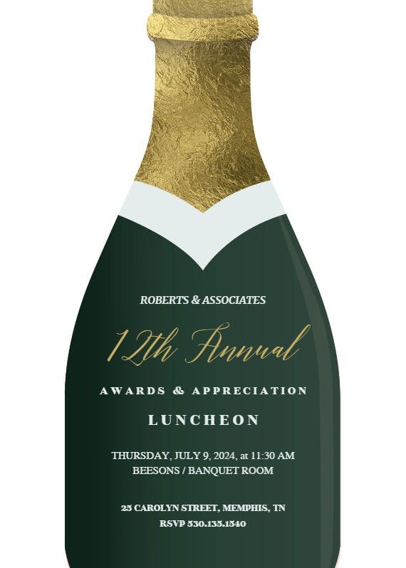 Champagne -  invitación para eventos profesionales