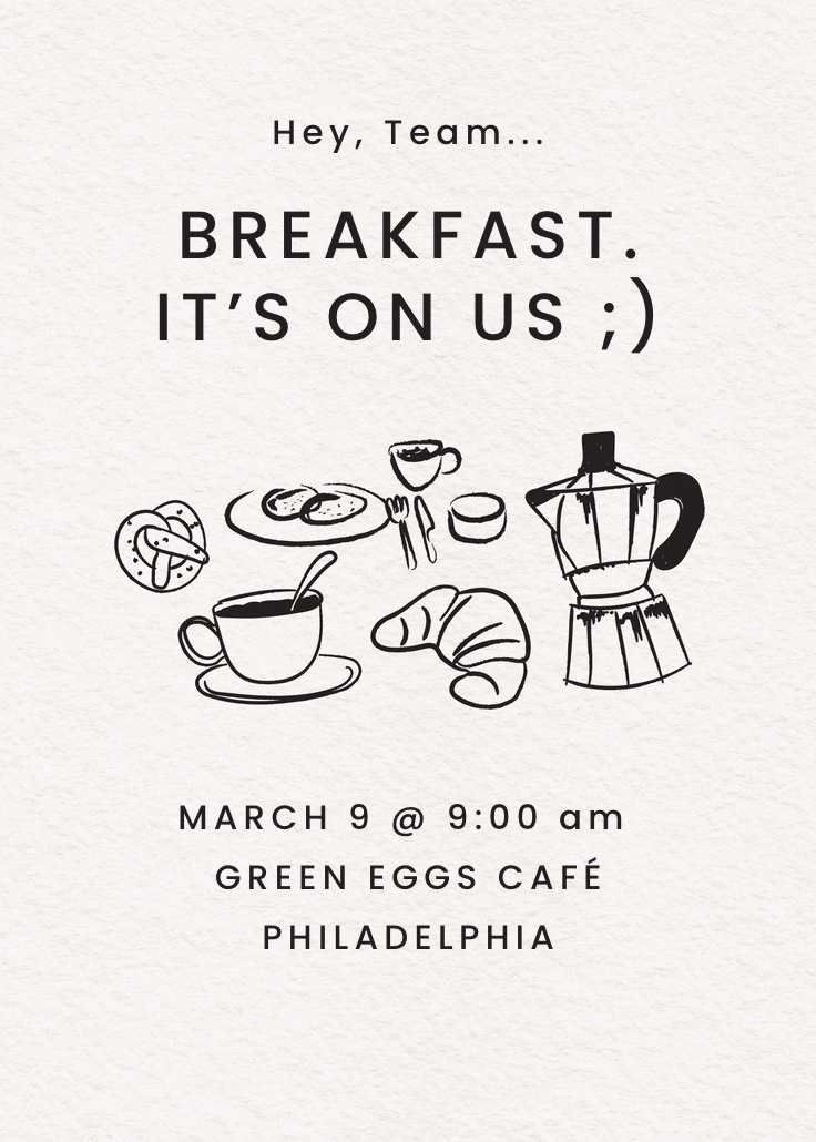 Cheeky morning - business events invitation