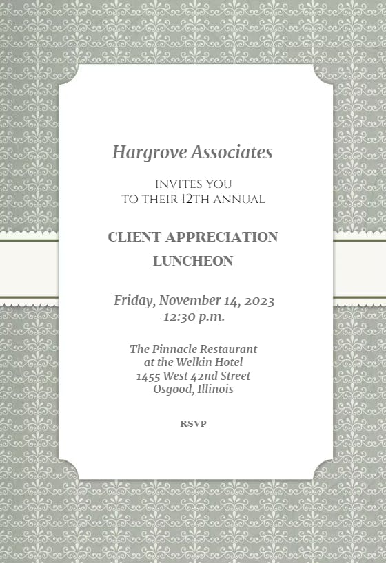 Classic plaque - business event invitation