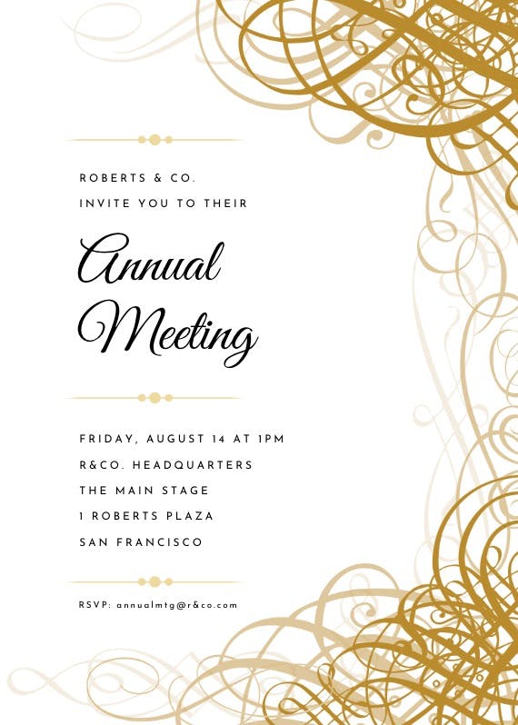 Delicate twirls - business events invitation
