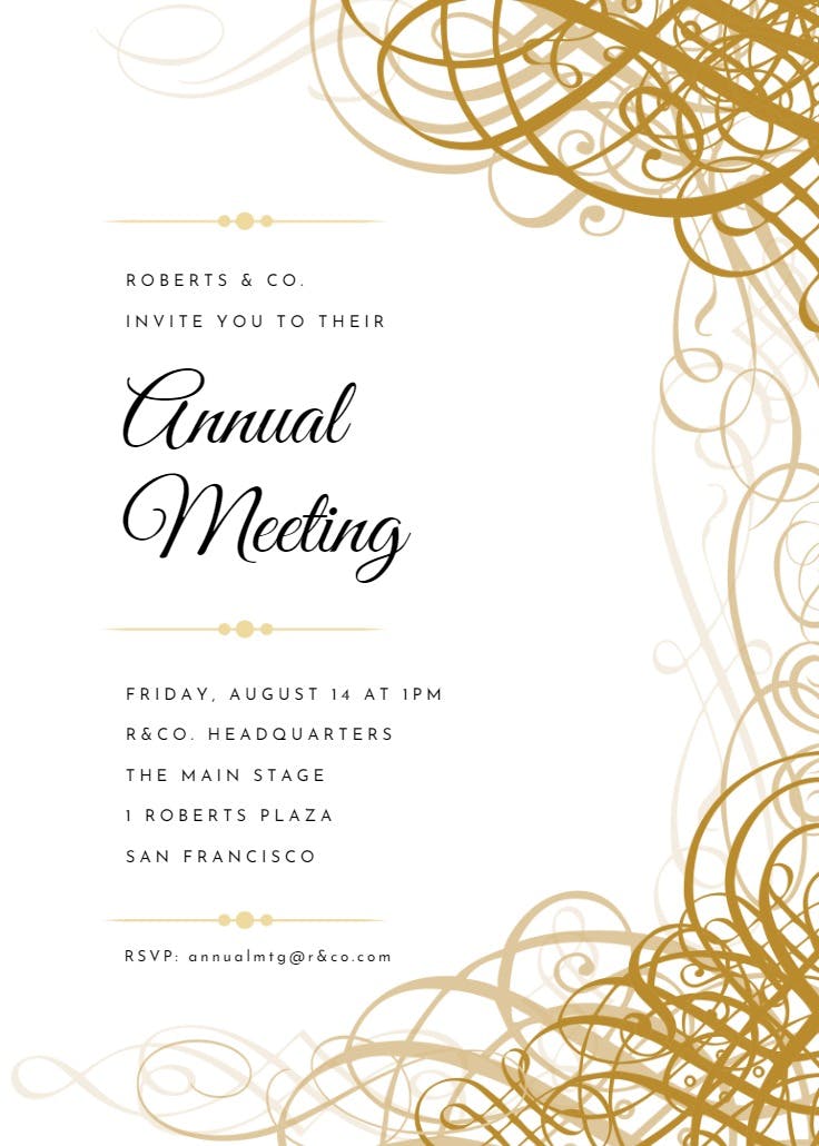 Delicate twirls - business events invitation