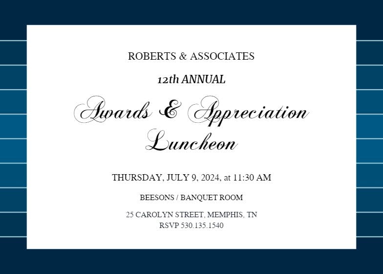 Deserved distinction - business event invitation