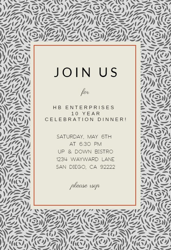 Doodle pattern - business event invitation