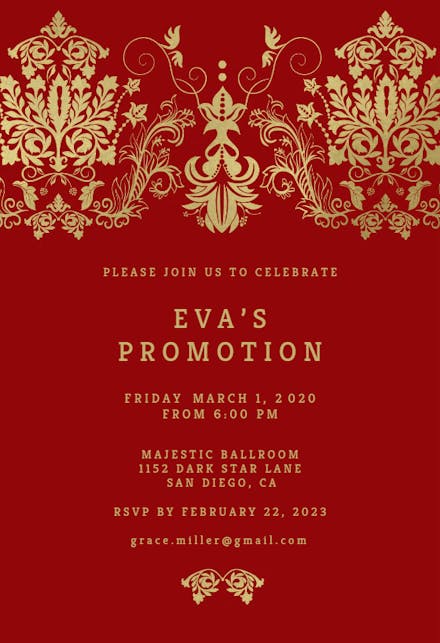 Elegant Damask - Invitation Template