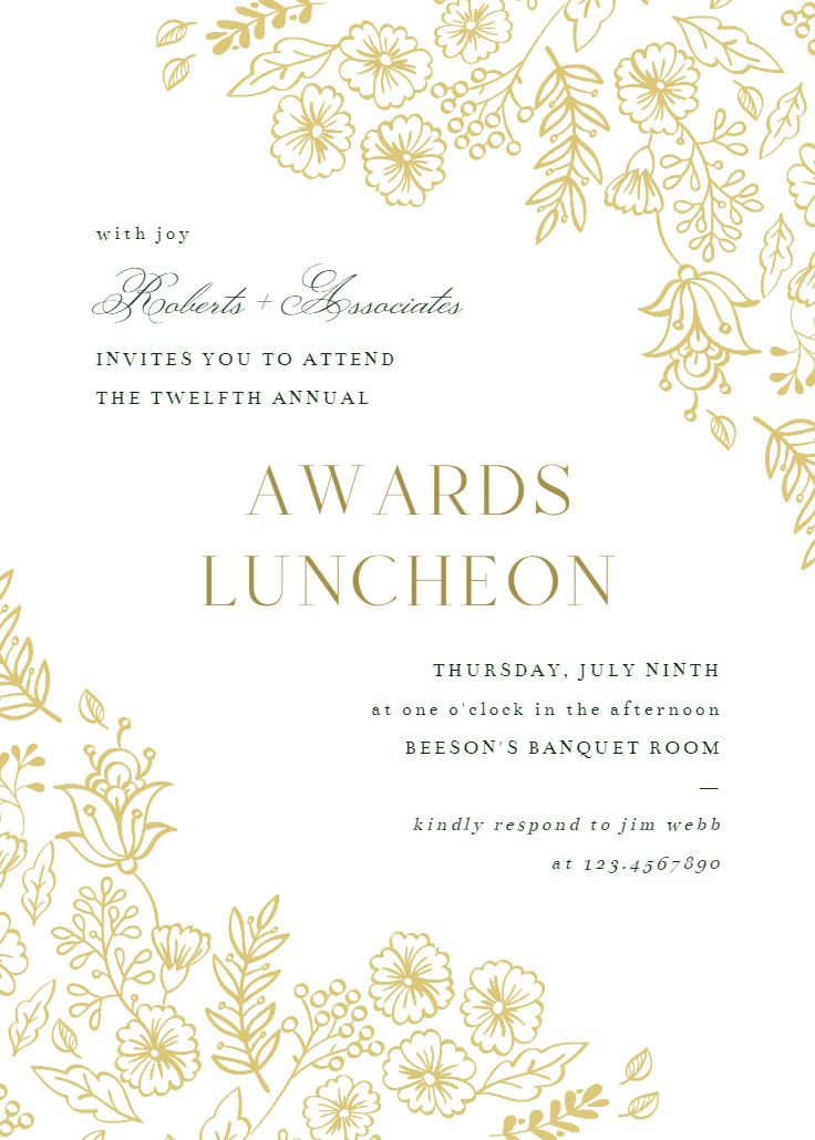 Elegant Flowers - Business Events Invitation Template (Free ...