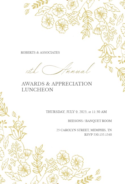 Elegant Flowers - Business Event Invitation