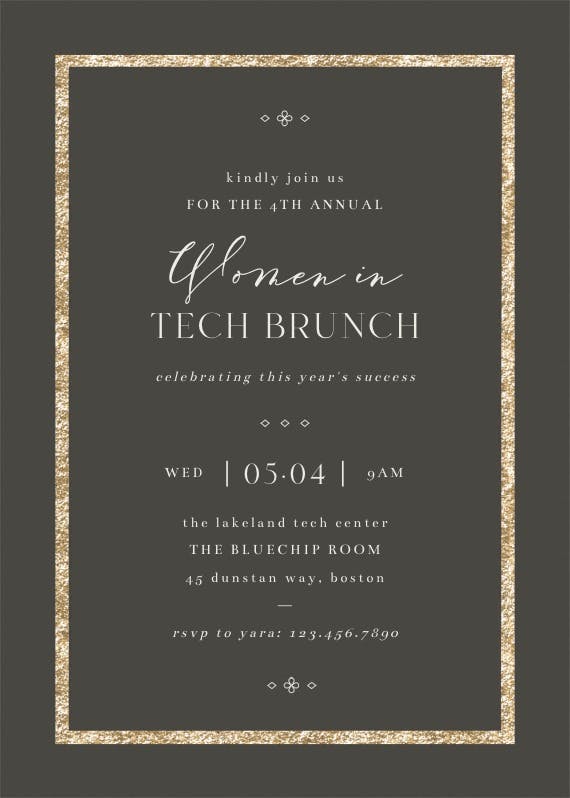 Elegant gold - business events invitation