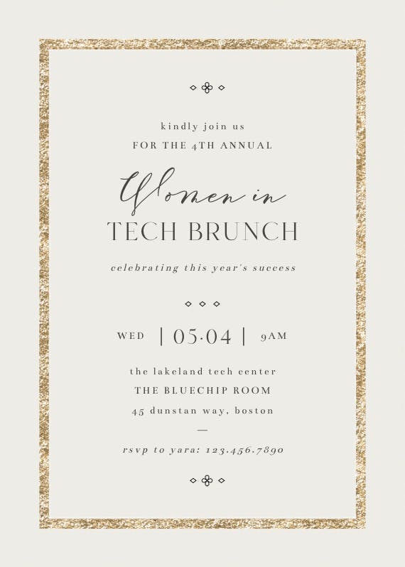 Elegant gold - business event invitation