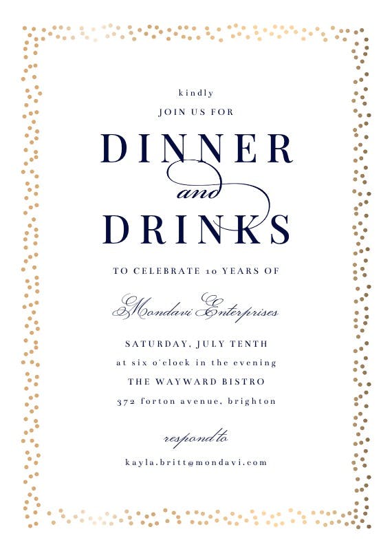 Fancy frame - dinner party invitation
