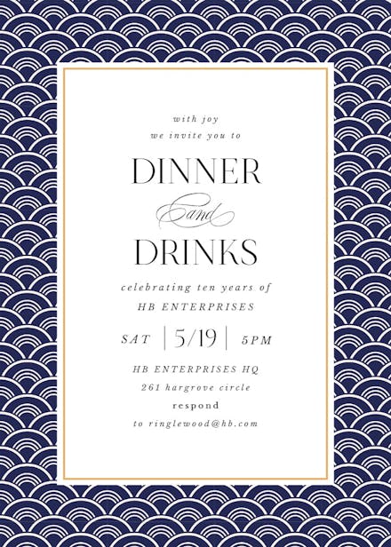 Fancy shells - business events invitation