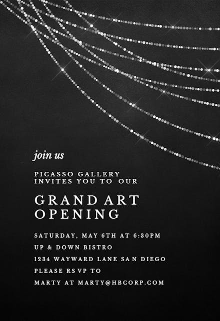 Fancy string lights - Business Event Invitation