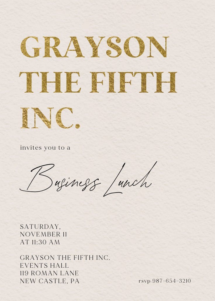 Fine dining - party invitation